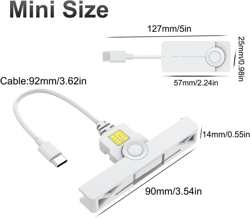 Rocketek CAC Reader Type C, USB C SmartFold CAC Reader, USB C DOD Military Common Access Smart Card Reader and ID Card Reader,Compatible with Mac Os, Windows,Linux(Mini Foldable and Portable Type C) - Image 4